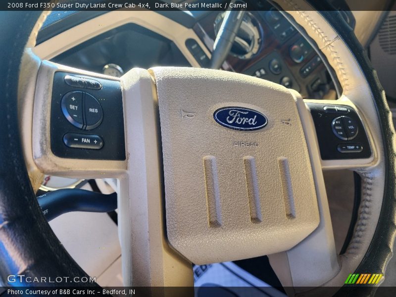 Dark Blue Pearl Metallic / Camel 2008 Ford F350 Super Duty Lariat Crew Cab 4x4