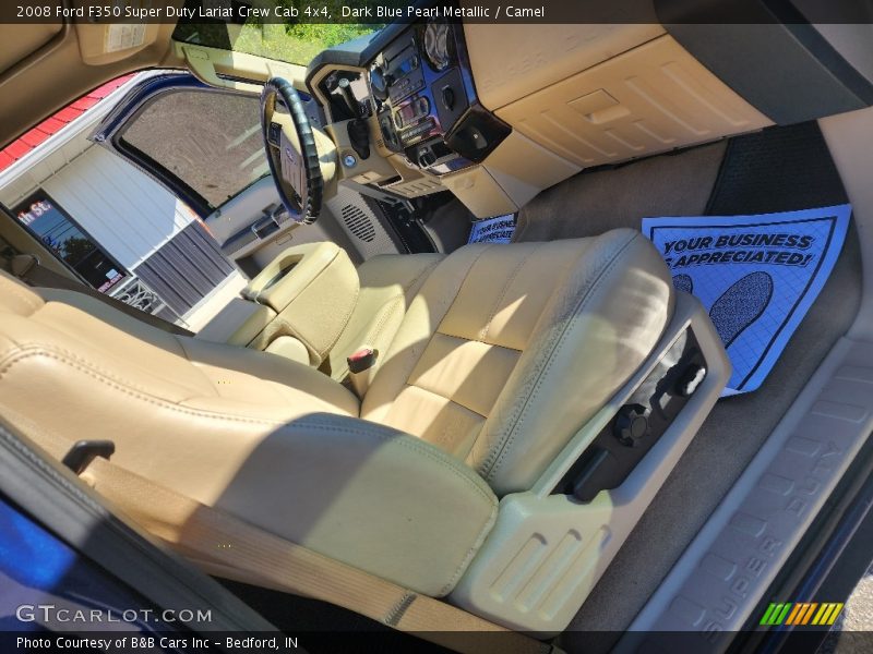 Dark Blue Pearl Metallic / Camel 2008 Ford F350 Super Duty Lariat Crew Cab 4x4