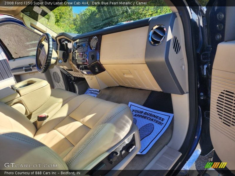 Dark Blue Pearl Metallic / Camel 2008 Ford F350 Super Duty Lariat Crew Cab 4x4