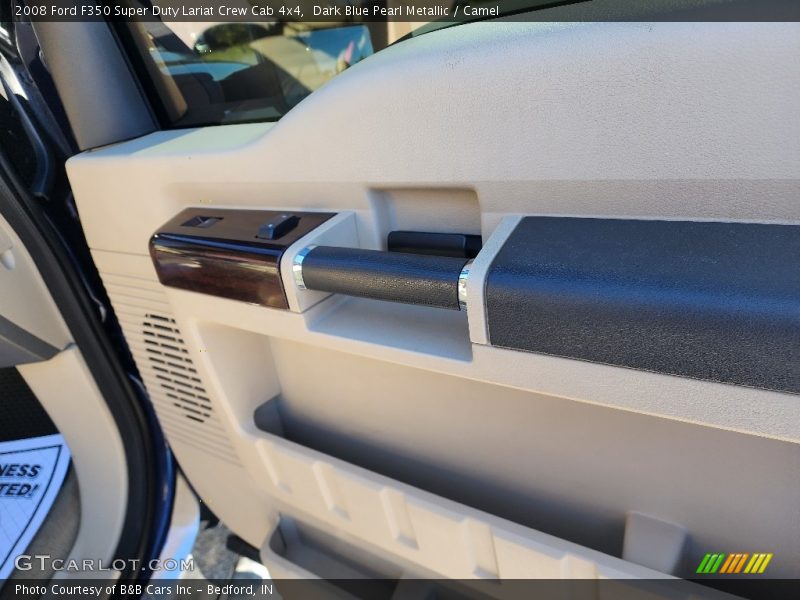 Dark Blue Pearl Metallic / Camel 2008 Ford F350 Super Duty Lariat Crew Cab 4x4