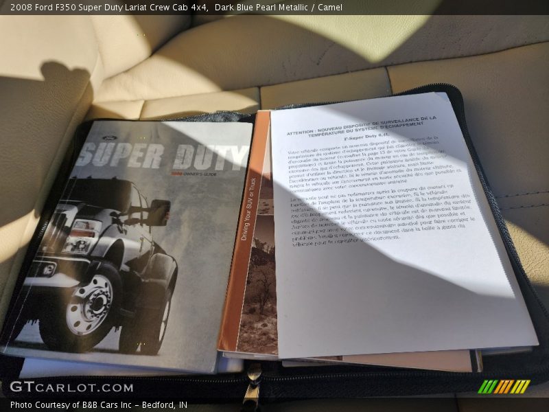 Dark Blue Pearl Metallic / Camel 2008 Ford F350 Super Duty Lariat Crew Cab 4x4
