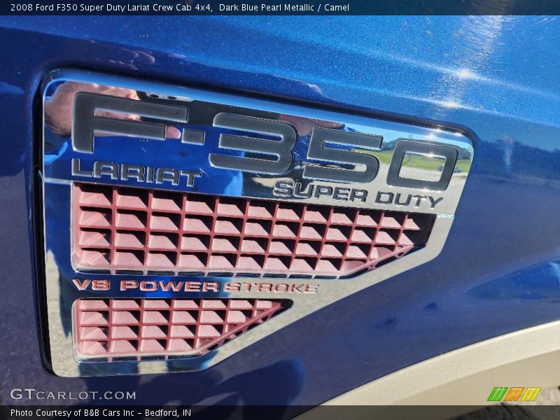 Dark Blue Pearl Metallic / Camel 2008 Ford F350 Super Duty Lariat Crew Cab 4x4