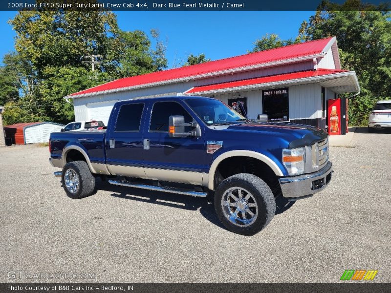 Dark Blue Pearl Metallic / Camel 2008 Ford F350 Super Duty Lariat Crew Cab 4x4