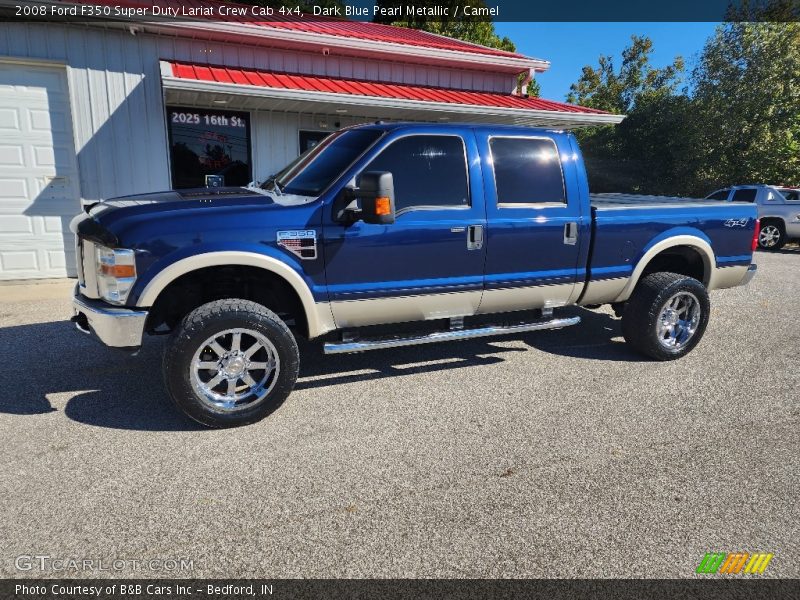 Dark Blue Pearl Metallic / Camel 2008 Ford F350 Super Duty Lariat Crew Cab 4x4