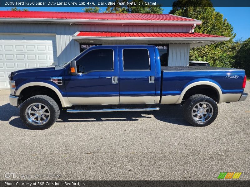 Dark Blue Pearl Metallic / Camel 2008 Ford F350 Super Duty Lariat Crew Cab 4x4