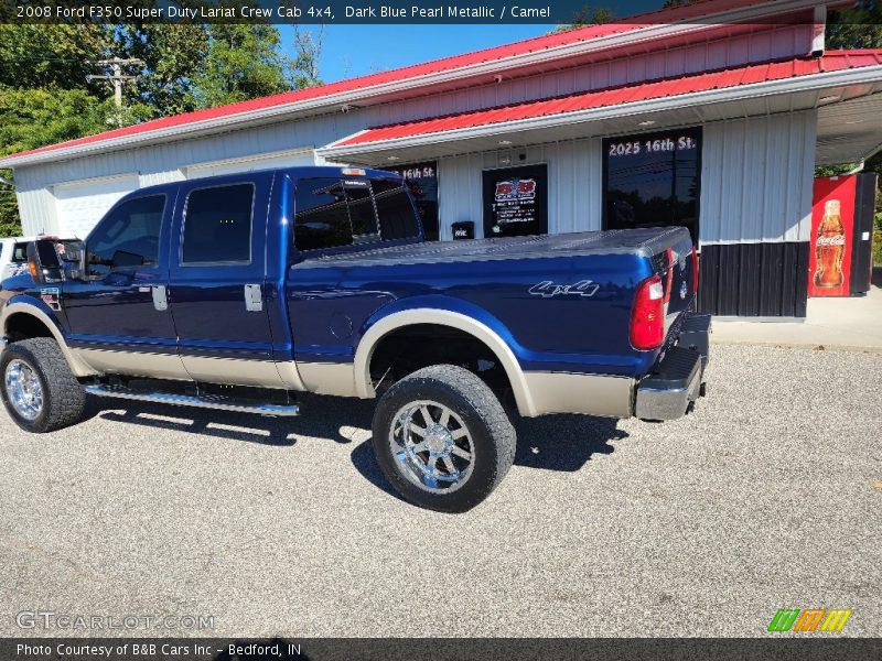 Dark Blue Pearl Metallic / Camel 2008 Ford F350 Super Duty Lariat Crew Cab 4x4