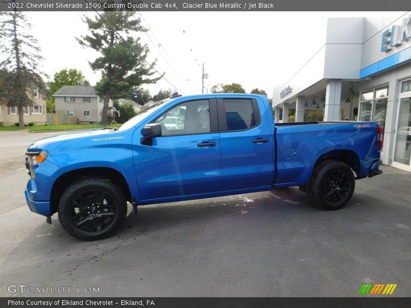 Glacier Blue Metallic / Jet Black 2022 Chevrolet Silverado 1500 Custom Double Cab 4x4