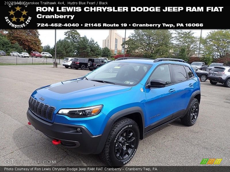 Hydro Blue Pearl / Black 2022 Jeep Cherokee Trailhawk 4x4