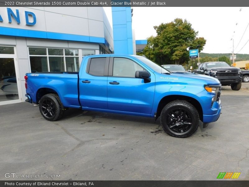 Glacier Blue Metallic / Jet Black 2022 Chevrolet Silverado 1500 Custom Double Cab 4x4