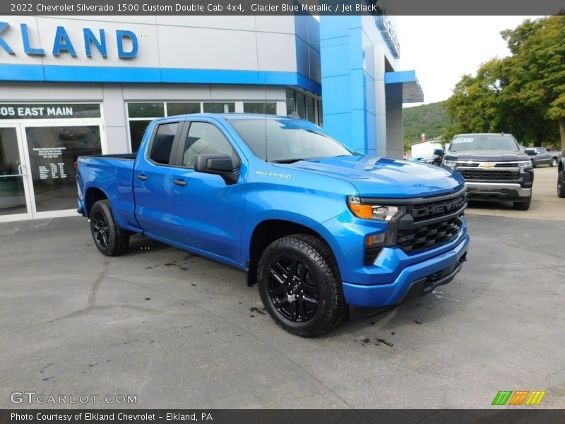 Glacier Blue Metallic / Jet Black 2022 Chevrolet Silverado 1500 Custom Double Cab 4x4