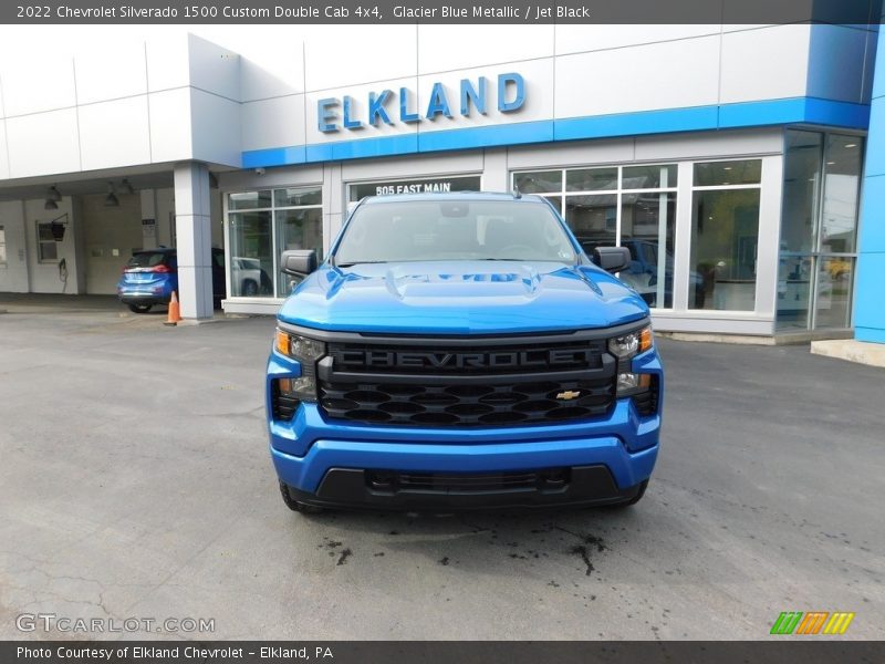 Glacier Blue Metallic / Jet Black 2022 Chevrolet Silverado 1500 Custom Double Cab 4x4