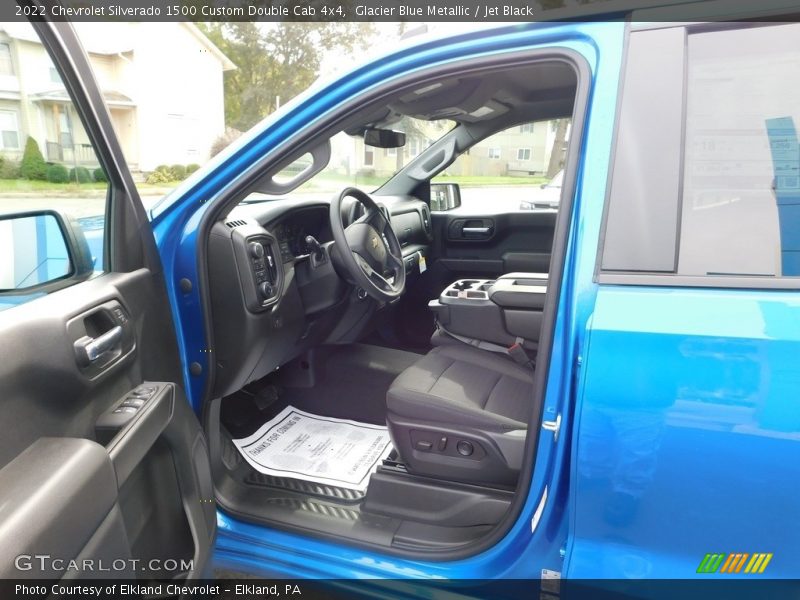 Glacier Blue Metallic / Jet Black 2022 Chevrolet Silverado 1500 Custom Double Cab 4x4