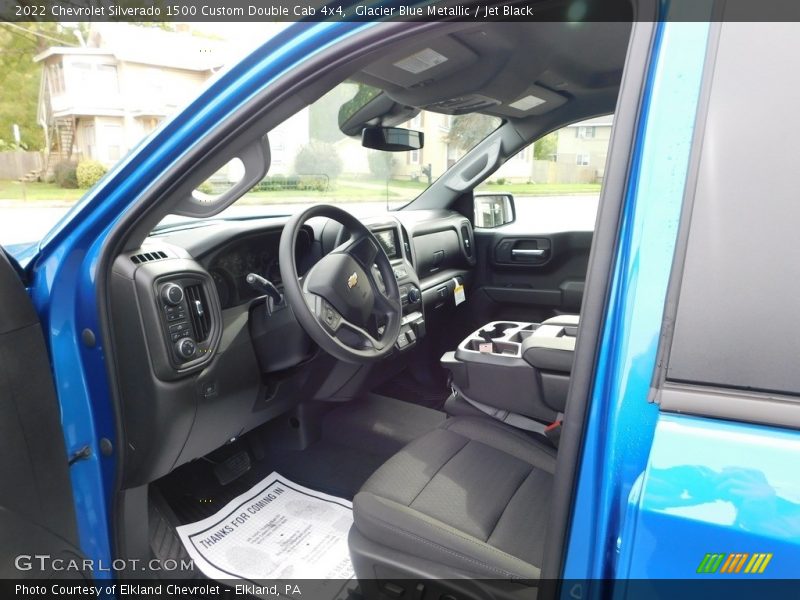Glacier Blue Metallic / Jet Black 2022 Chevrolet Silverado 1500 Custom Double Cab 4x4