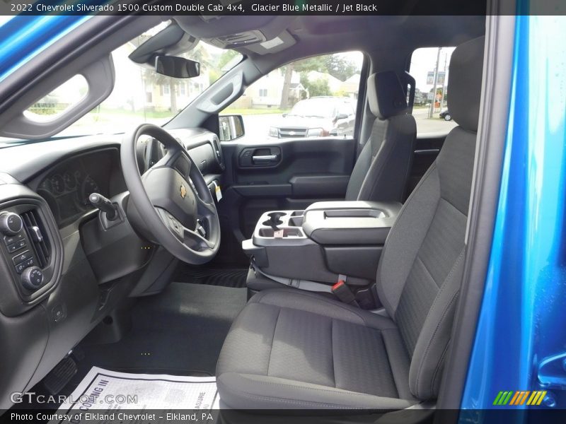 Glacier Blue Metallic / Jet Black 2022 Chevrolet Silverado 1500 Custom Double Cab 4x4