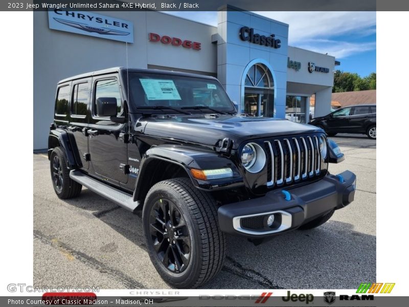 Black / Black 2023 Jeep Wrangler Unlimited Sahara 4XE Hybrid
