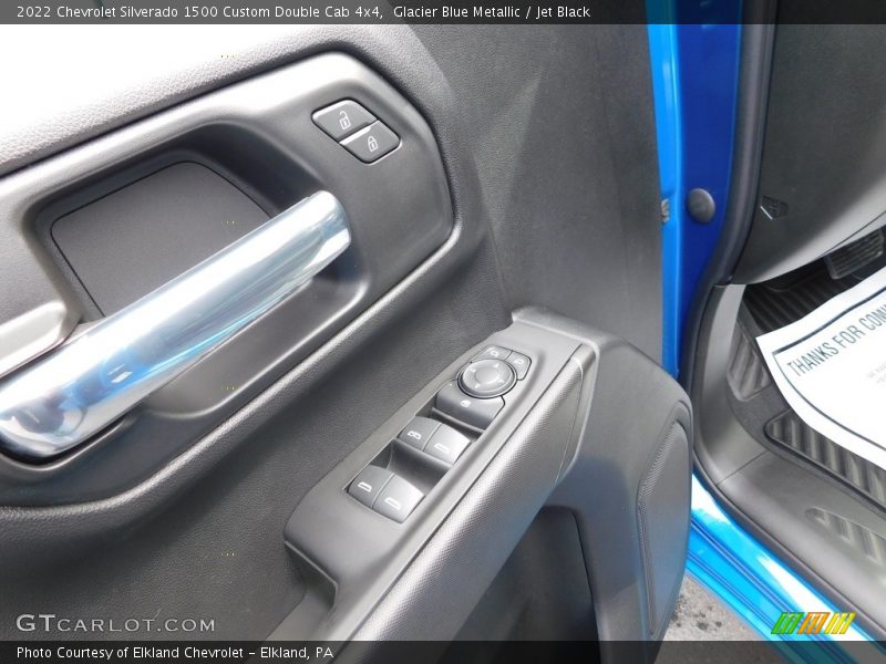 Glacier Blue Metallic / Jet Black 2022 Chevrolet Silverado 1500 Custom Double Cab 4x4