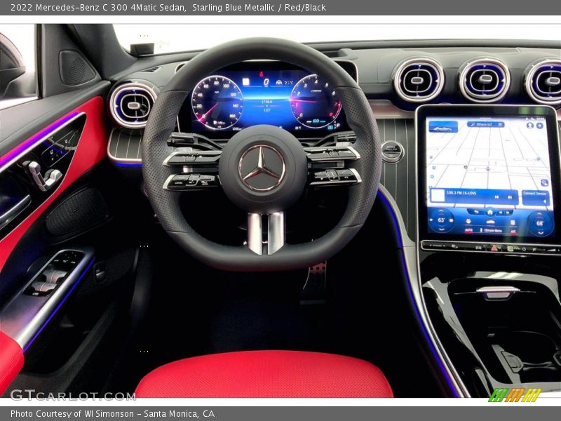 Starling Blue Metallic / Red/Black 2022 Mercedes-Benz C 300 4Matic Sedan