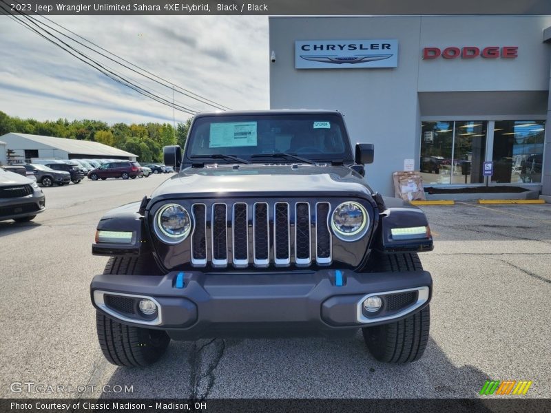 Black / Black 2023 Jeep Wrangler Unlimited Sahara 4XE Hybrid