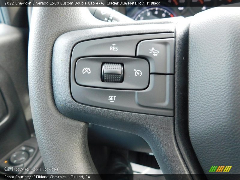 Glacier Blue Metallic / Jet Black 2022 Chevrolet Silverado 1500 Custom Double Cab 4x4