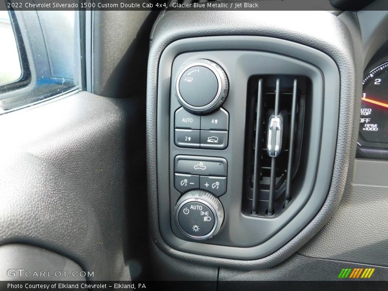 Glacier Blue Metallic / Jet Black 2022 Chevrolet Silverado 1500 Custom Double Cab 4x4