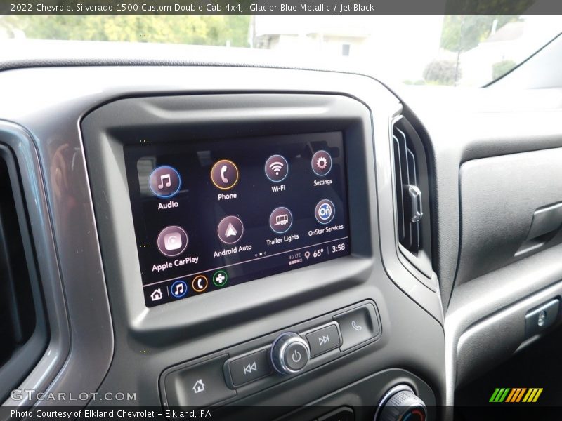 Glacier Blue Metallic / Jet Black 2022 Chevrolet Silverado 1500 Custom Double Cab 4x4