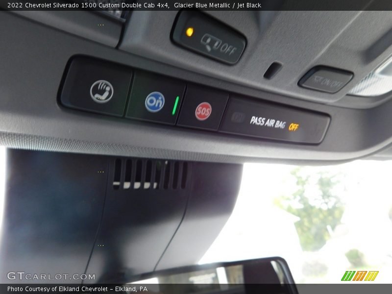 Glacier Blue Metallic / Jet Black 2022 Chevrolet Silverado 1500 Custom Double Cab 4x4