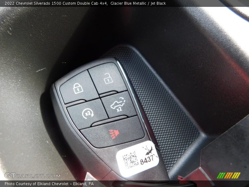 Glacier Blue Metallic / Jet Black 2022 Chevrolet Silverado 1500 Custom Double Cab 4x4