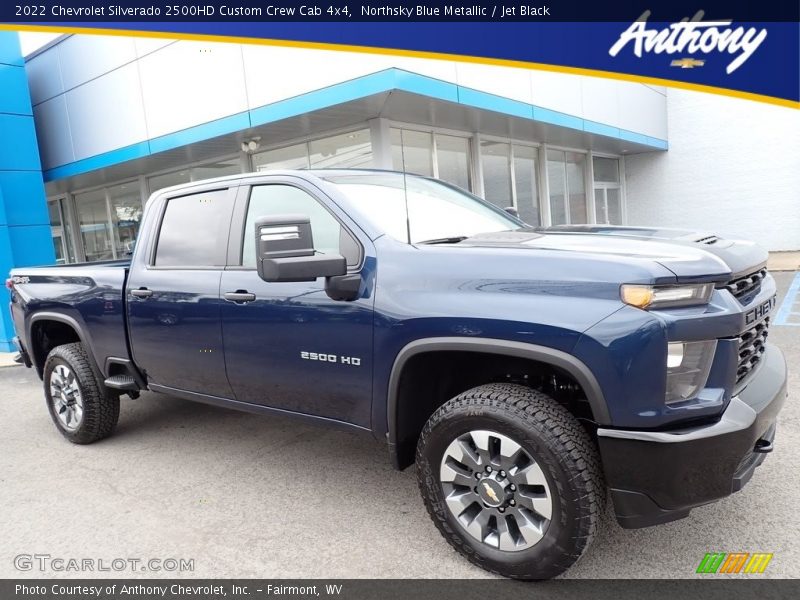 Northsky Blue Metallic / Jet Black 2022 Chevrolet Silverado 2500HD Custom Crew Cab 4x4