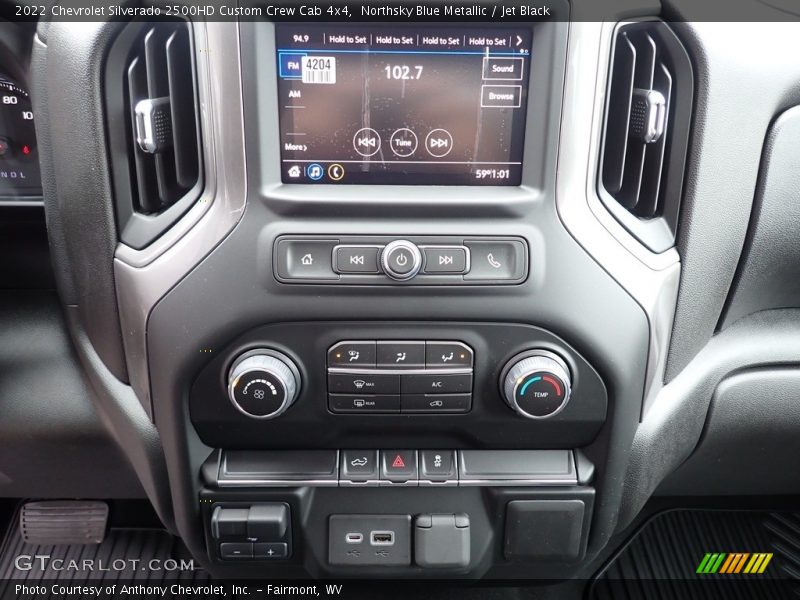 Northsky Blue Metallic / Jet Black 2022 Chevrolet Silverado 2500HD Custom Crew Cab 4x4