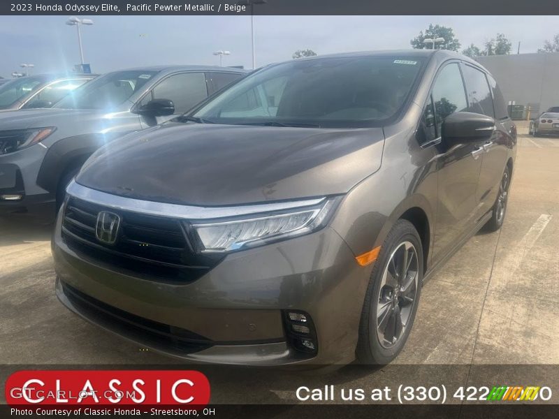 Pacific Pewter Metallic / Beige 2023 Honda Odyssey Elite