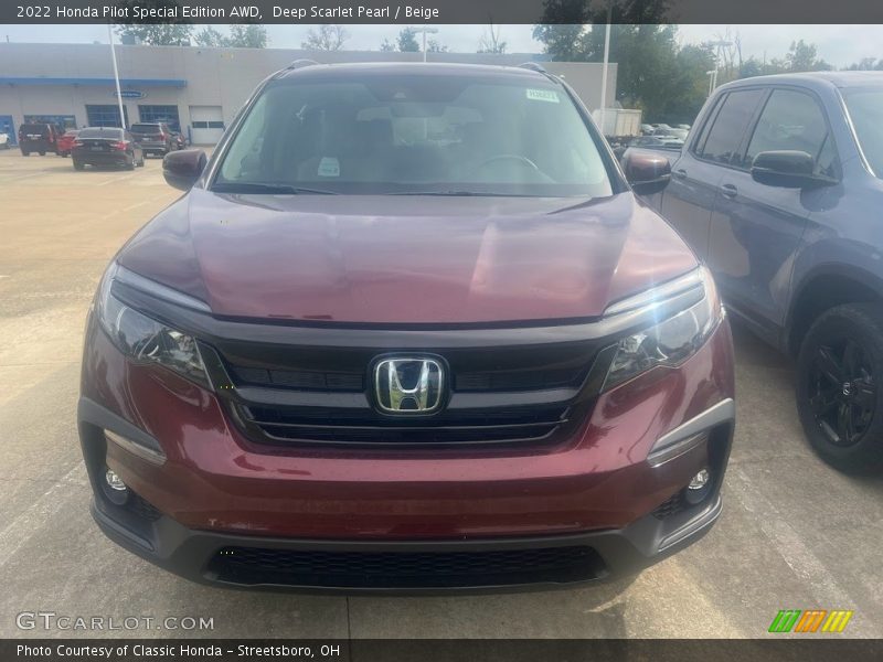 Deep Scarlet Pearl / Beige 2022 Honda Pilot Special Edition AWD