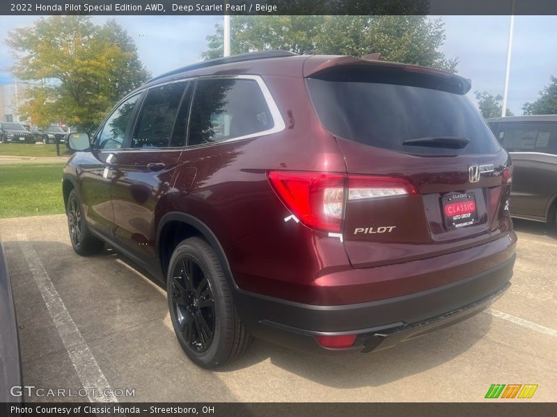 Deep Scarlet Pearl / Beige 2022 Honda Pilot Special Edition AWD