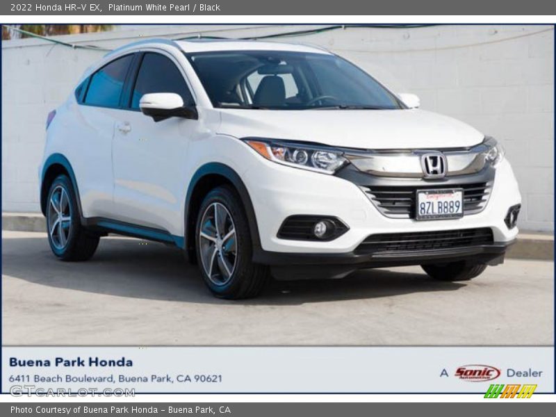 Platinum White Pearl / Black 2022 Honda HR-V EX