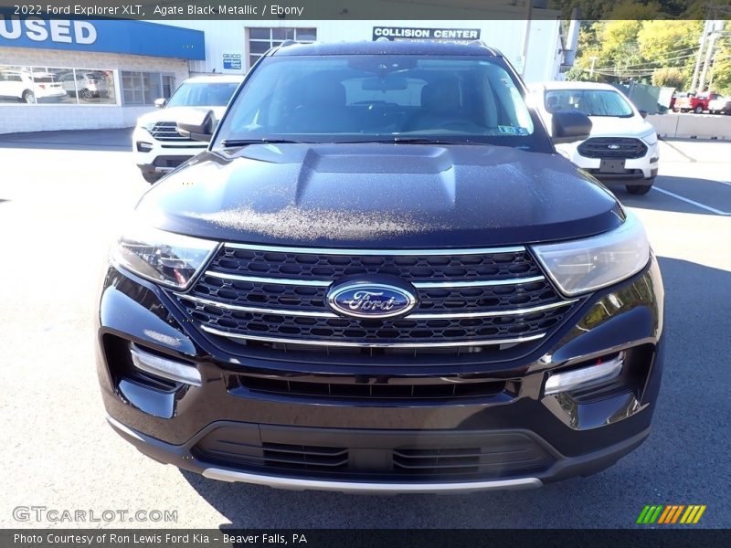 Agate Black Metallic / Ebony 2022 Ford Explorer XLT