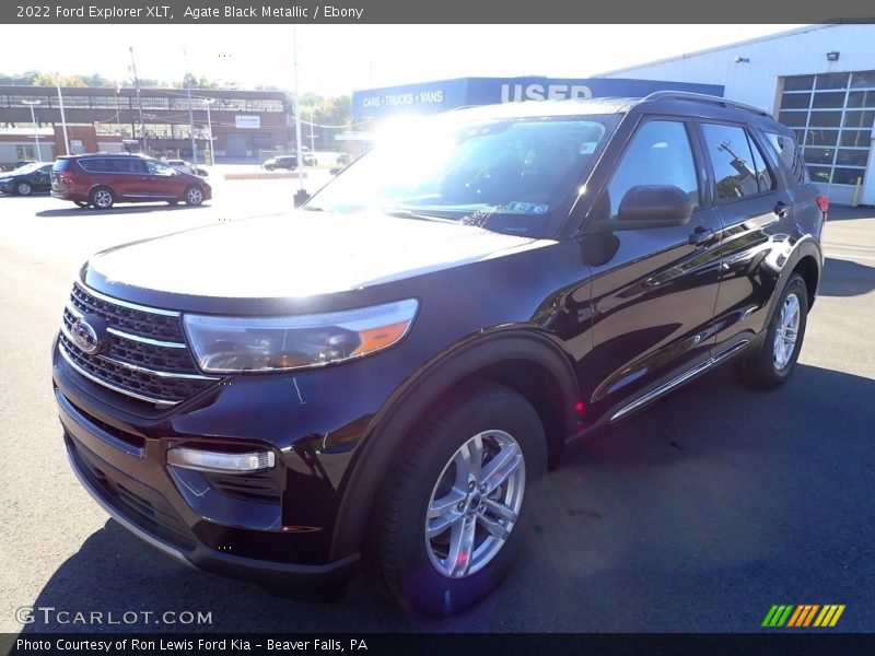 Agate Black Metallic / Ebony 2022 Ford Explorer XLT