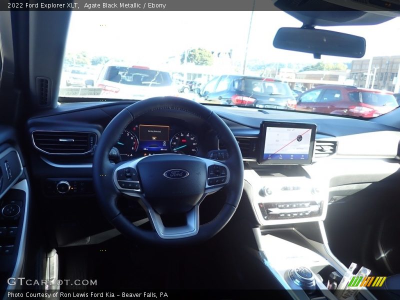 Agate Black Metallic / Ebony 2022 Ford Explorer XLT
