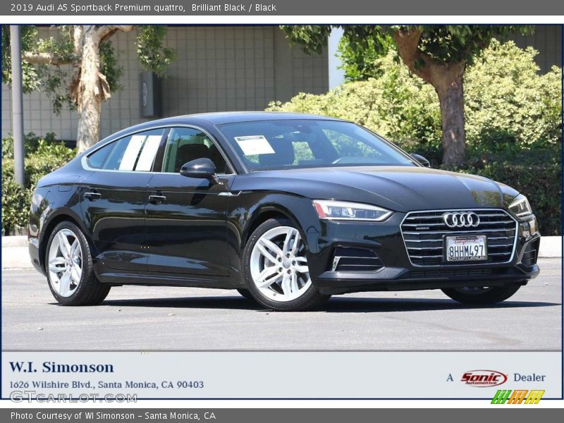 Brilliant Black / Black 2019 Audi A5 Sportback Premium quattro