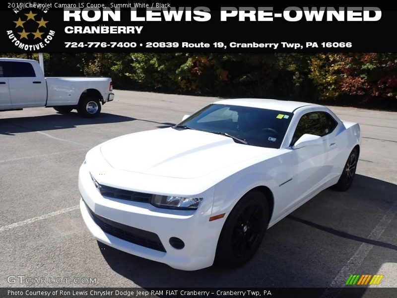 Summit White / Black 2015 Chevrolet Camaro LS Coupe