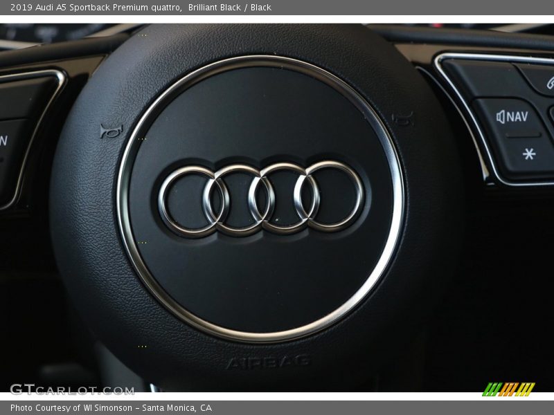 Brilliant Black / Black 2019 Audi A5 Sportback Premium quattro