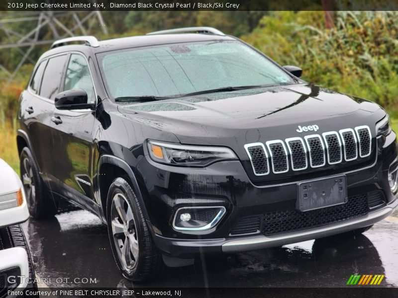 Diamond Black Crystal Pearl / Black/Ski Grey 2019 Jeep Cherokee Limited 4x4