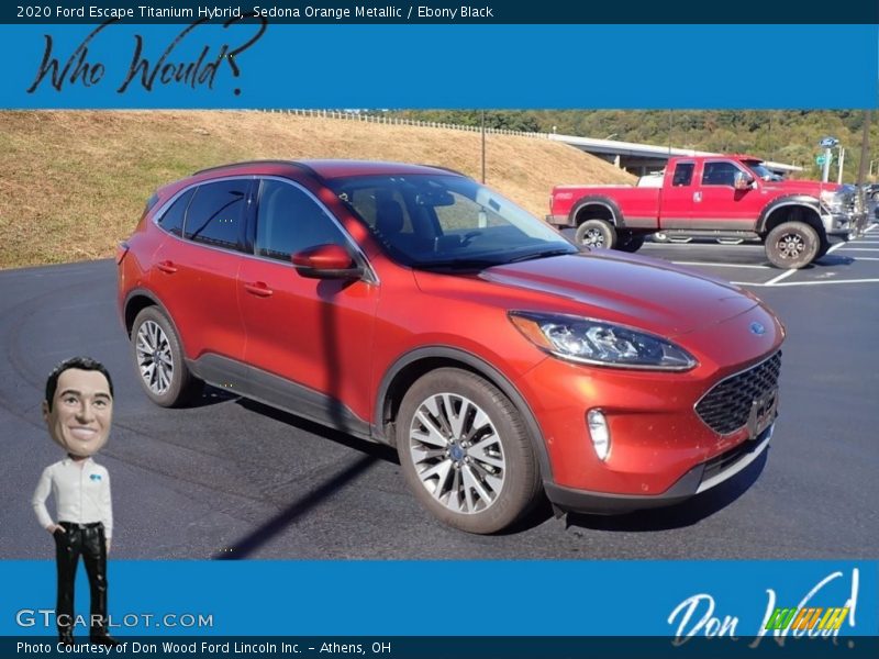 Sedona Orange Metallic / Ebony Black 2020 Ford Escape Titanium Hybrid