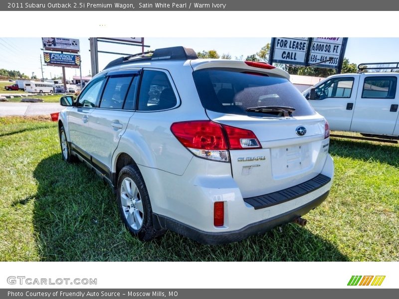 Satin White Pearl / Warm Ivory 2011 Subaru Outback 2.5i Premium Wagon