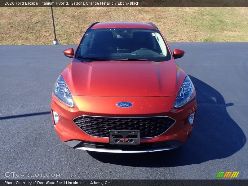 Sedona Orange Metallic / Ebony Black 2020 Ford Escape Titanium Hybrid