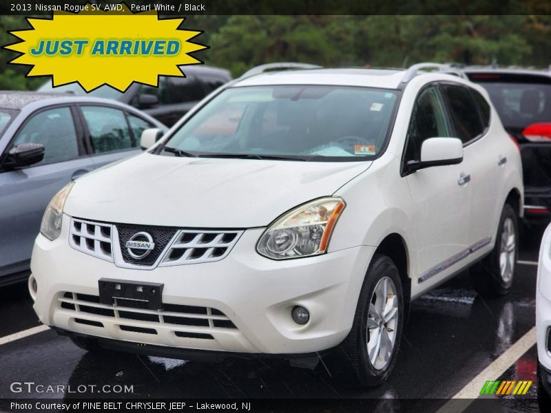 Pearl White / Black 2013 Nissan Rogue SV AWD