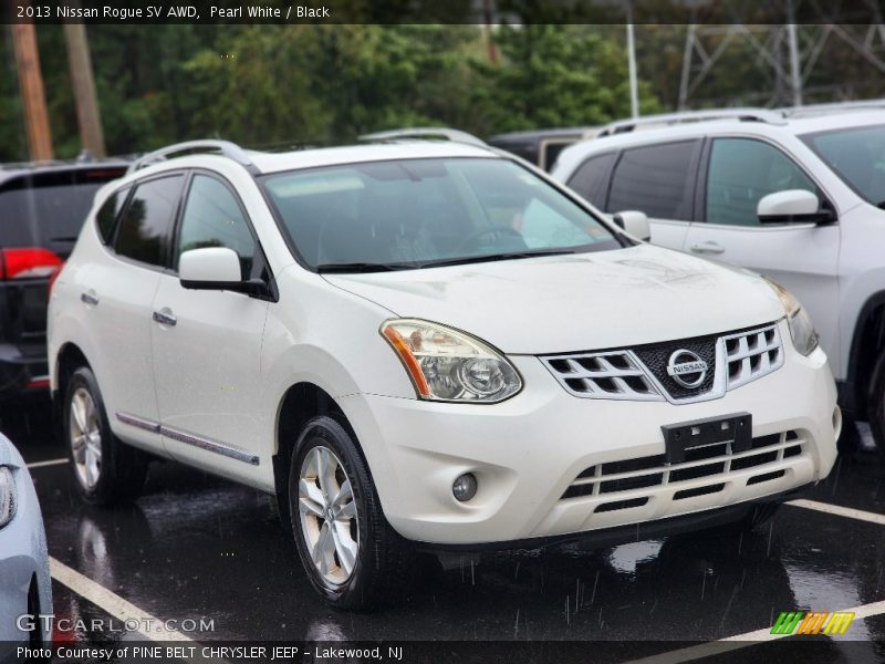 Pearl White / Black 2013 Nissan Rogue SV AWD