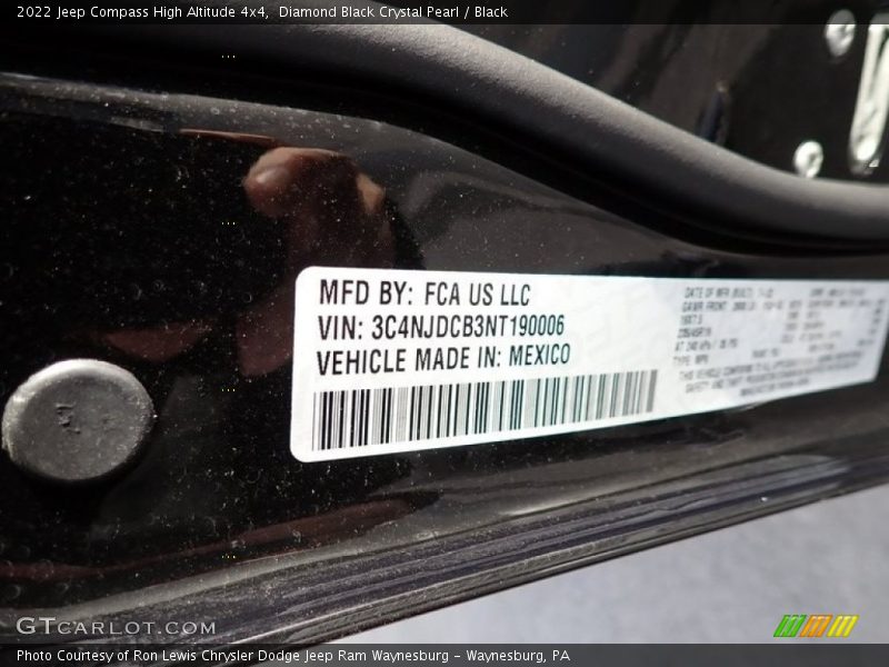Diamond Black Crystal Pearl / Black 2022 Jeep Compass High Altitude 4x4