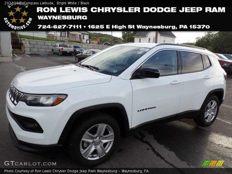 Bright White / Black 2022 Jeep Compass Latitude