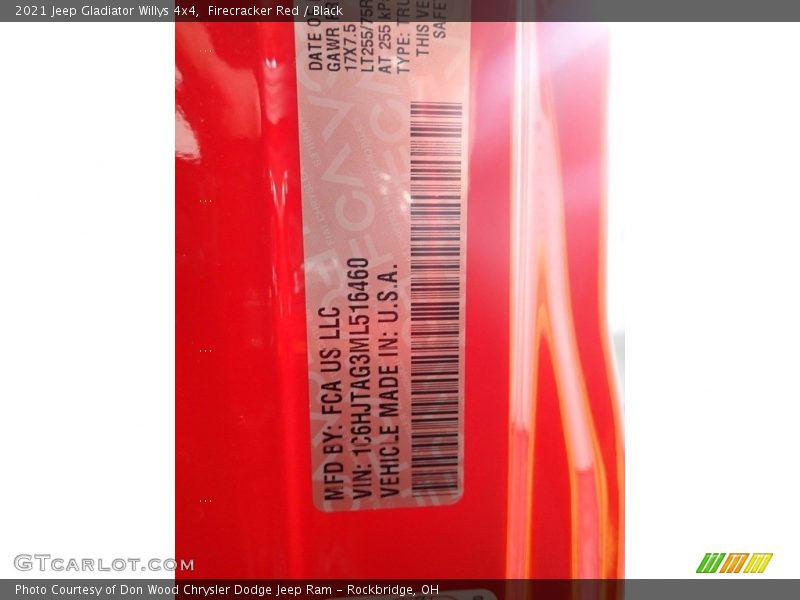 Firecracker Red / Black 2021 Jeep Gladiator Willys 4x4