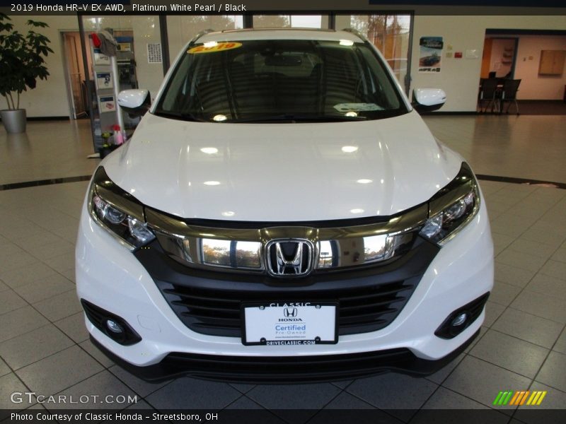 Platinum White Pearl / Black 2019 Honda HR-V EX AWD