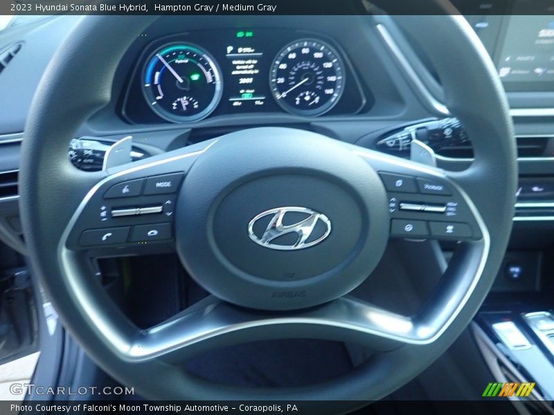 Hampton Gray / Medium Gray 2023 Hyundai Sonata Blue Hybrid